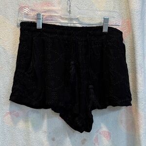Women's Black Lace Shorts